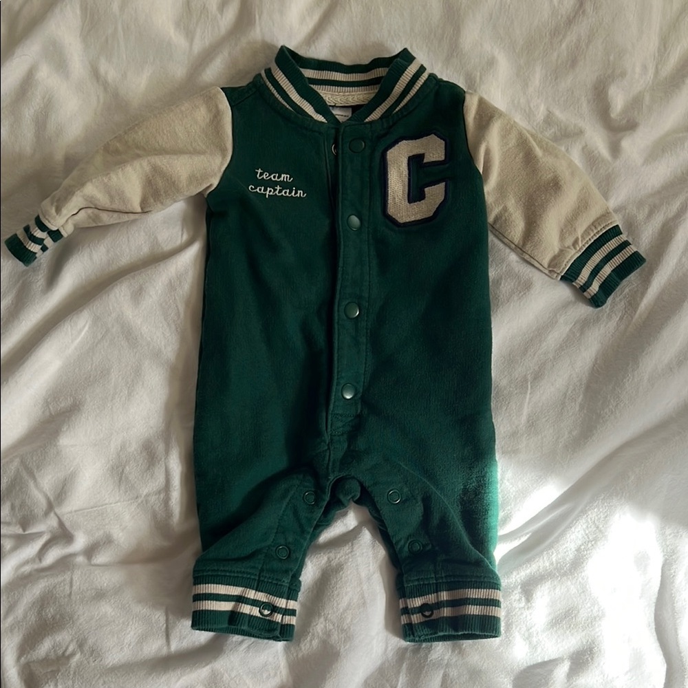 Green and Cream Kids One Piece
